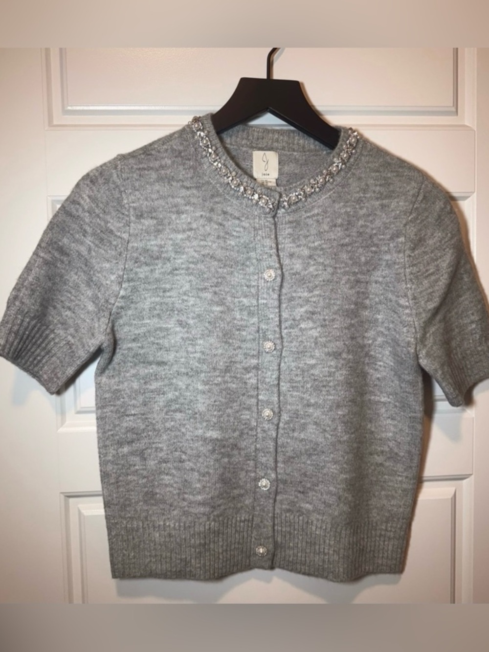 Joie Pearl Embelishment Cardigan Sweater